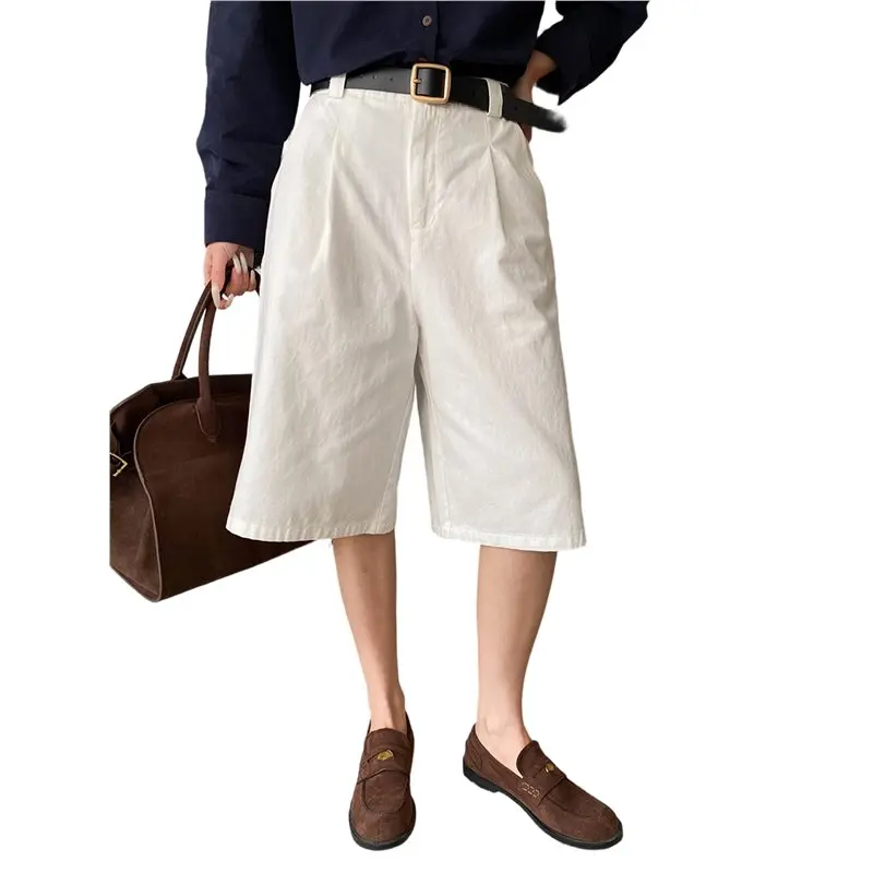 

Шорты CYL-7/8Th для женщин, элегантные, эластичные, с широкими штанинами, для делового и повседневного стиля, с карманами.