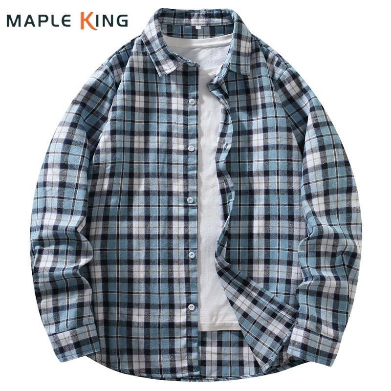 

Мужская рубашка с длинным рукавом 2025 в клетку Camisa Retro Hombre Повседневная деловая офисная одежда для мужчин Кардиганы Элегантные свободные рабочие рубашки