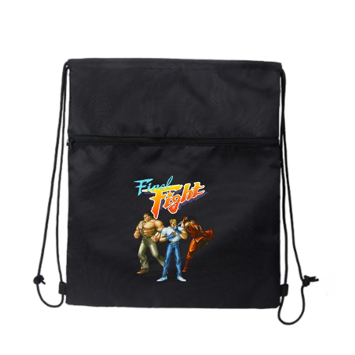 

Final Fight Gaming Классический аркадный арт-дизайн Прочная сумка на молнии на шнурке