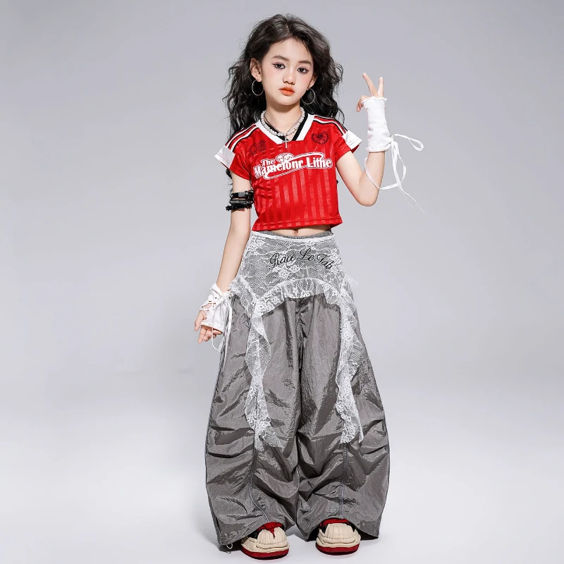 New Hip-Hop Street Dance Costume Suit for Girls Jazz Dance Costumes Cool Korean Performance Wear Group Dance Stage Clothes Sets
