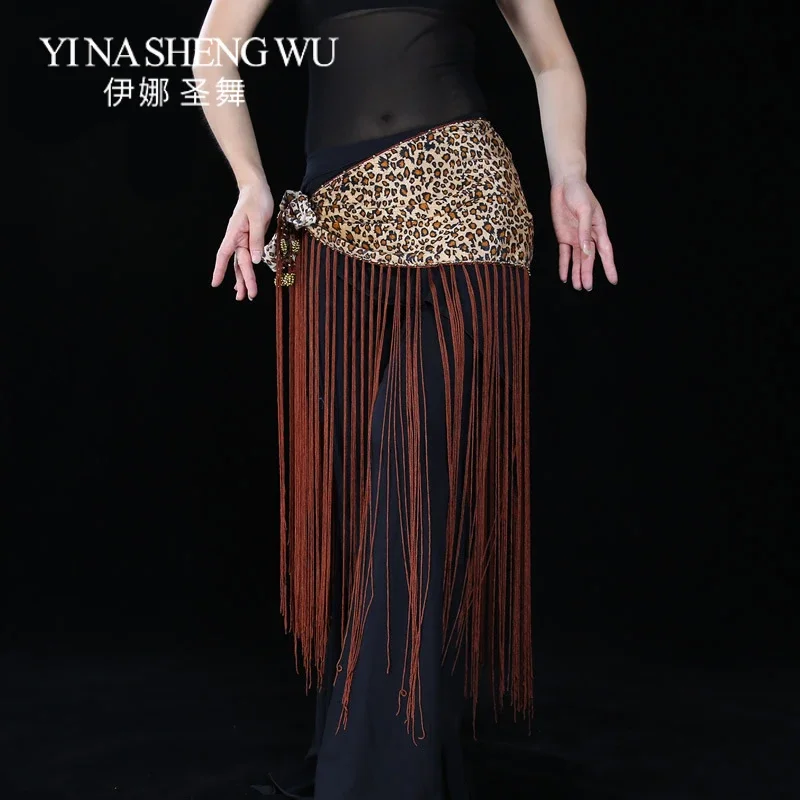 New Arrivals Women Tribal Tassel Belly Dance Hip Belt Belly Dance Practice Accessories Leopard Tassels Hip Scarf India Egypt