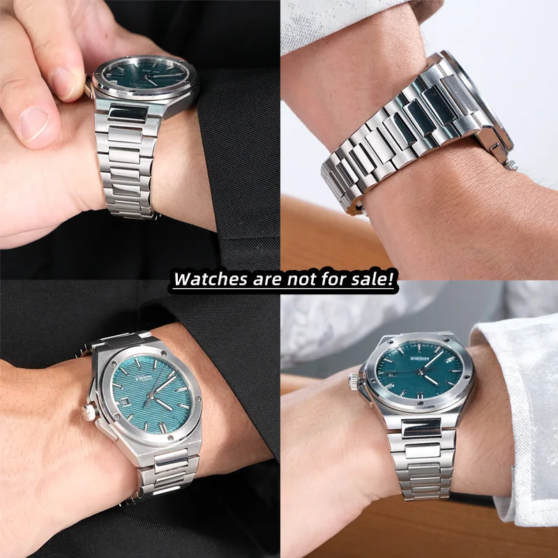 Выпуклый ремешок 13,5 мм для IWC Engineer IW328901 IW328903 W328904, ремешок для часов из нержавеющей стали для мужчин, однотонные металлические браслеты 316,