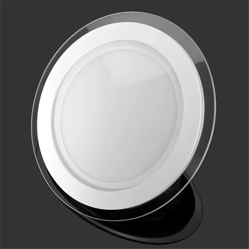 Aluminium LED Panel Light Round Glass Panel Downlight 6W 12W 18W 24W Ceiling Recessed Lights Spot Light Indoor Lamps AC85-265V