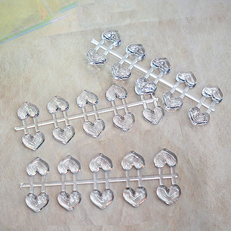 100Pcs/10 Strips False Nail Tips Color Card Table Showing Shelf Nail Color Table Showing Shelf Heart False Nail Display Tip Tool