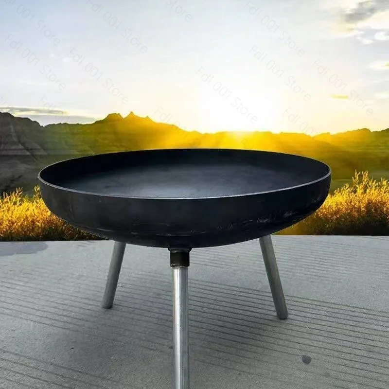 80cm Large Cast Iron Fire Pit Indoor Outdoor Fire Bowl for Camping BBQ Bonfire
