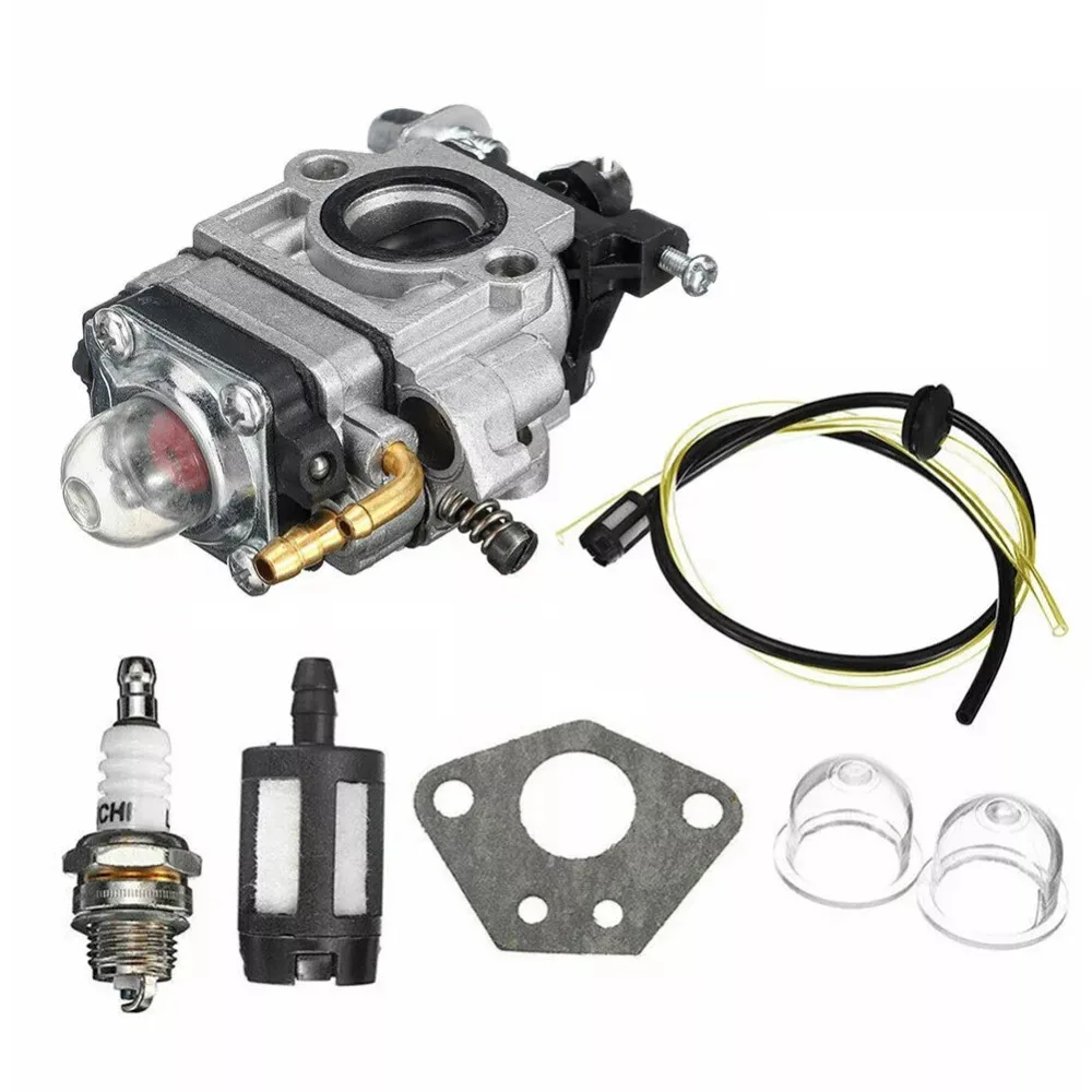 

Для кустореза 43cc 52cc 49cc, кусачки для бензопилы 15 мм, карбюратор в комплекте с герметичным шлангом и бумажной подушкой, аксессуары для газонокосилки