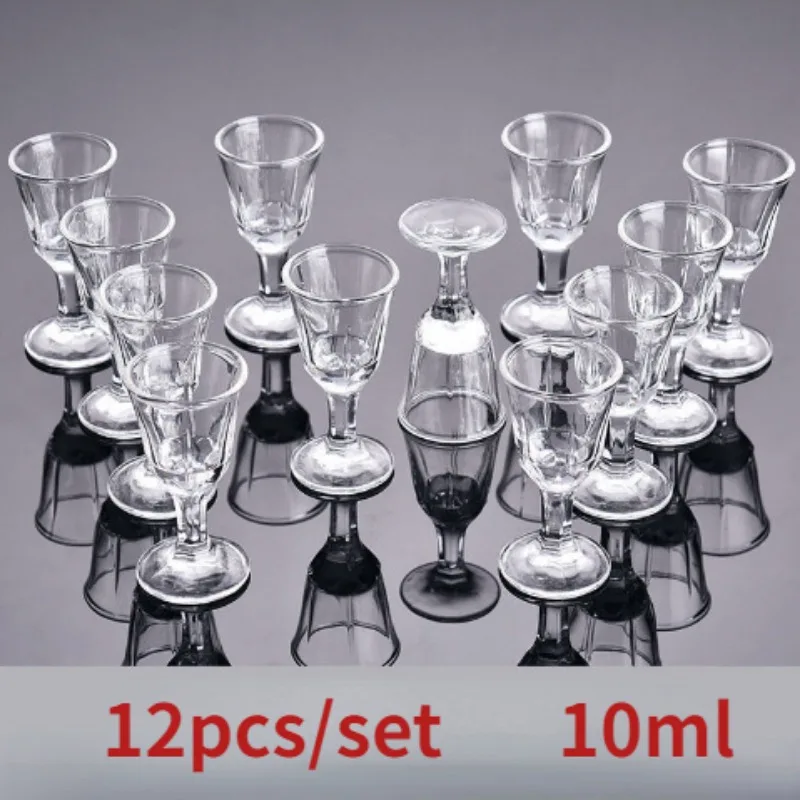 Wine Glasses Set of 12 Spirits Cups Small Glasses Drinks Luxury Sets Household Baijiu Goblet Drinkware Party Gifts Transparent