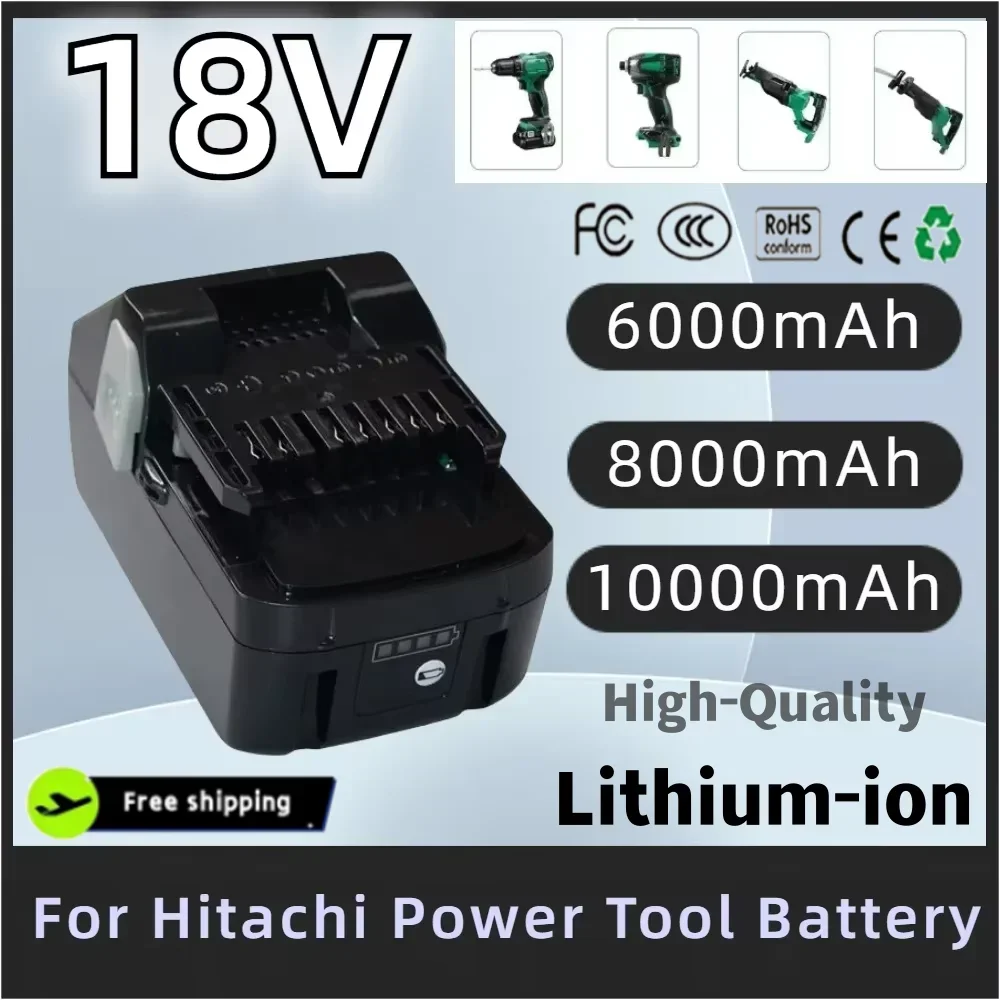 18V 6.0/8.0/10.0Ah Li-ion Battery For Hitachi Cordless Power Tools BSL1850 BSL1860 BCL1815 EBM1830 BSL1840 330139