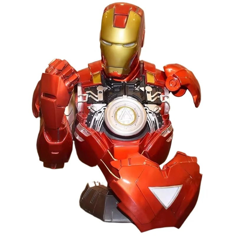 

41 см супергерой Железный человек MK6 Mark 6 голова бюст портрет со светодиодной подсветкой GK фигурка статуя Коллекционная модель украшение дома