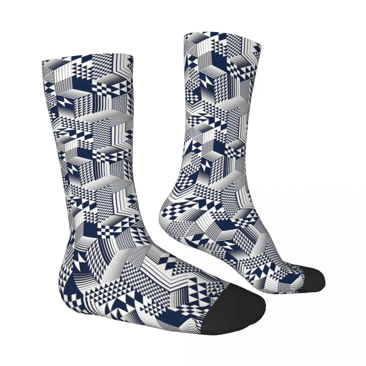 Geometric 3D Cubes Skull Skeleton Socks Male Mens Women Spring Stockings Printed