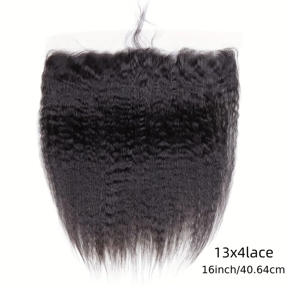 13x4 HD Lace Frontal Wig 100% Brazilian Human Hair Wig Kinky Straight Lace Closure Natural Color Human Hair Extensions For Women image 2