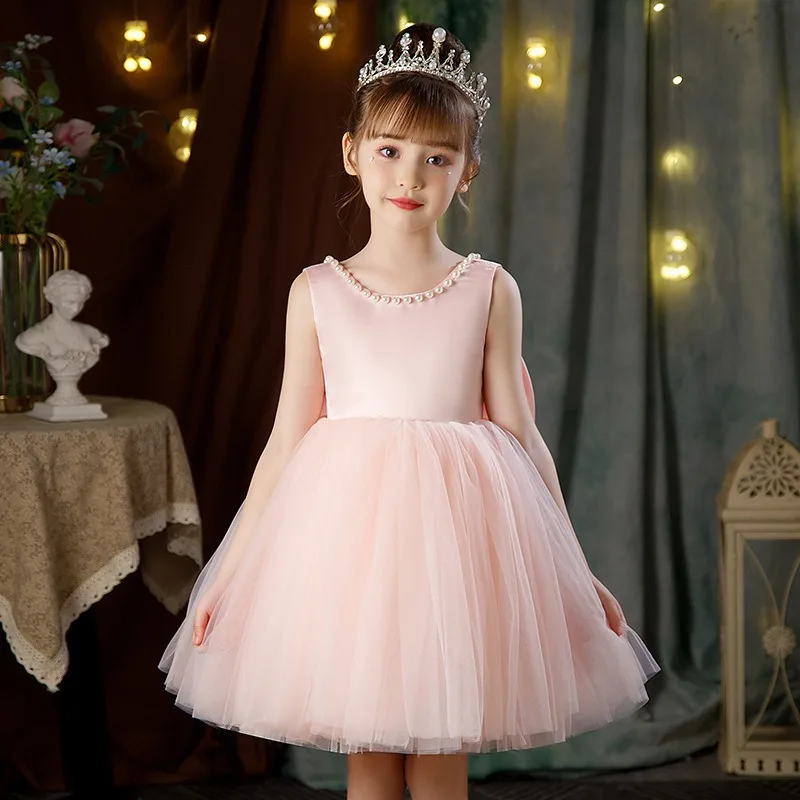 

Children's Wedding Dress Skirt Princess Themed Flower Girl Dress Spring Piano Performance Dress Host Party Dress