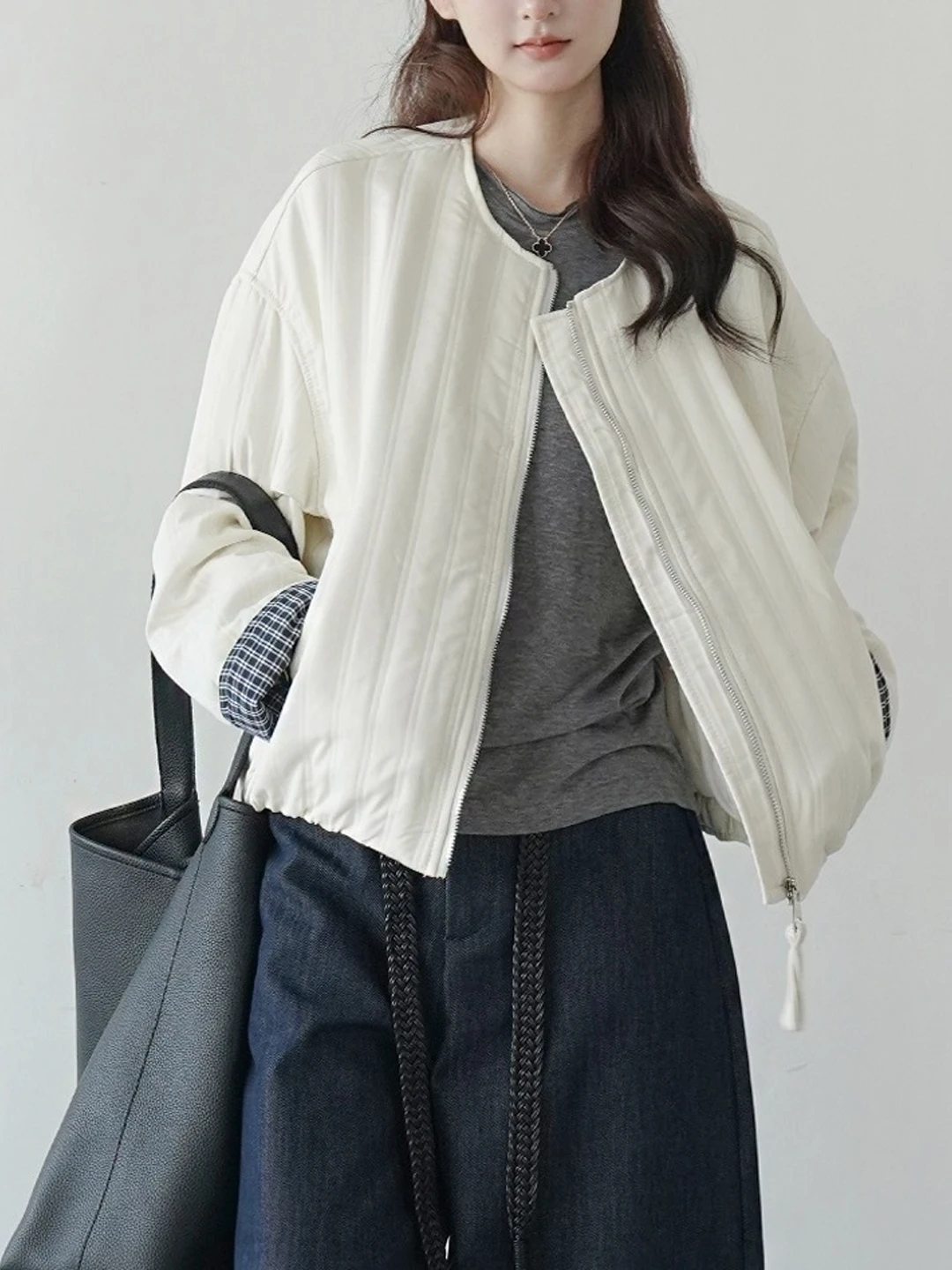 

Casual Cotton Jaet Women's plus Size ort Loose Filled round Ne Coat Korean Sle Windproof Daily Wear Winter Outerwear