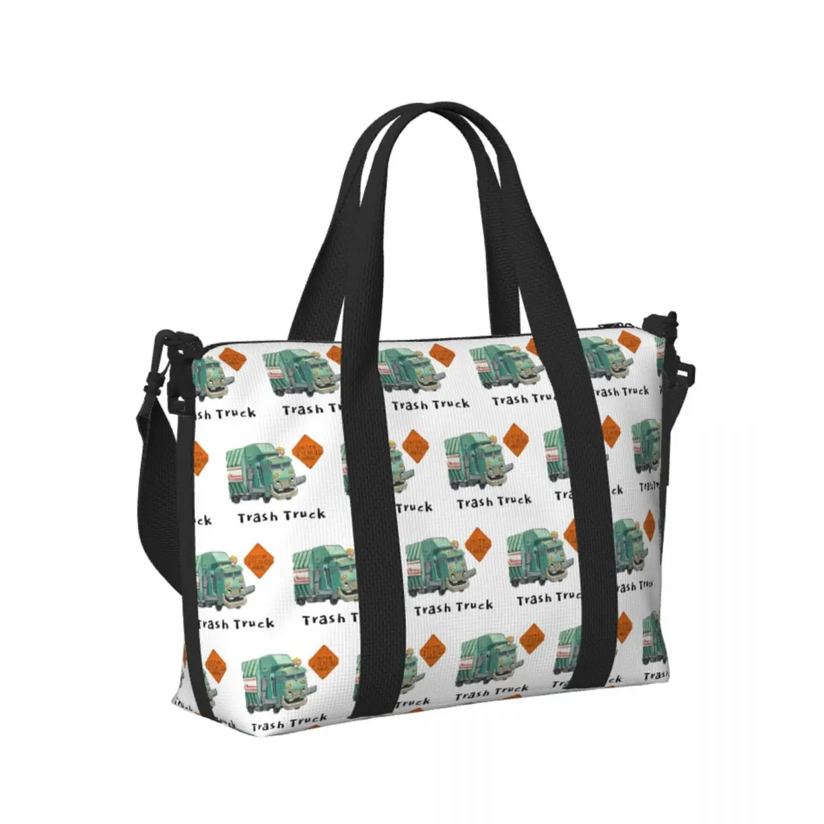 

Custom Trash Truck Cartoon Netflix Beach Travel Bag Large Capacity Tote Bags for Gym Sport Women Shopping Duffle Shoulder Bag