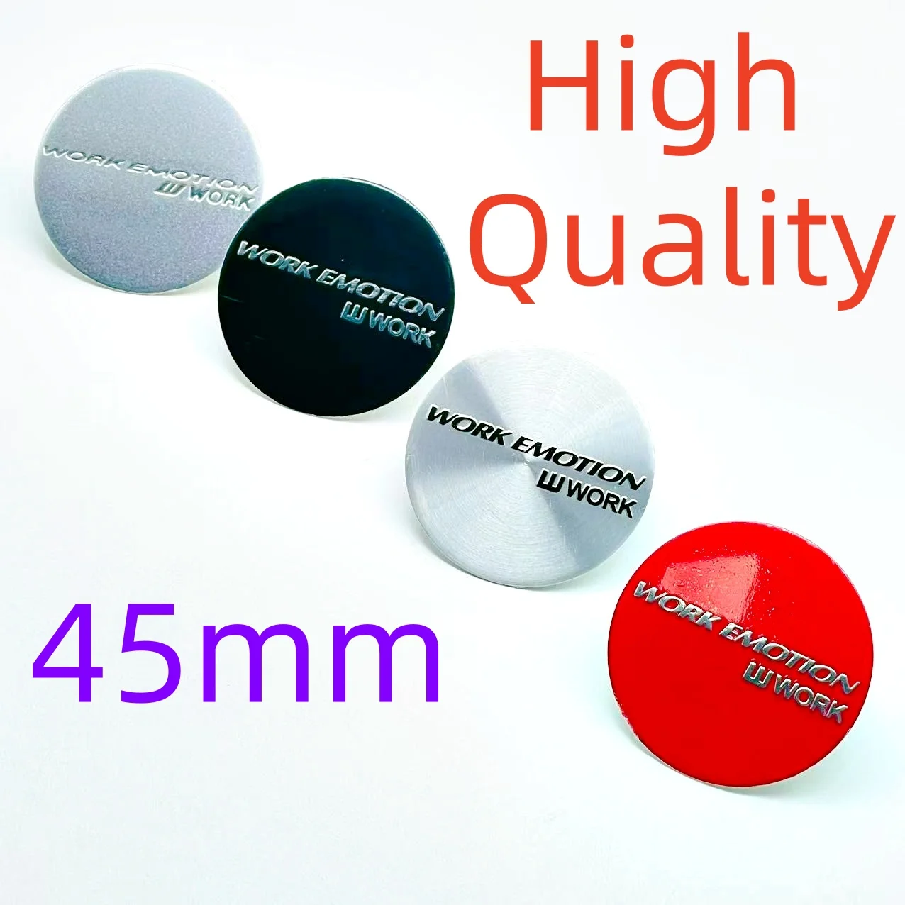 4pcs/lot 3D 45mm Car emblem Wheel hub Center Cap WORK EMOTION Badge covers sticker Decals Styling accessories