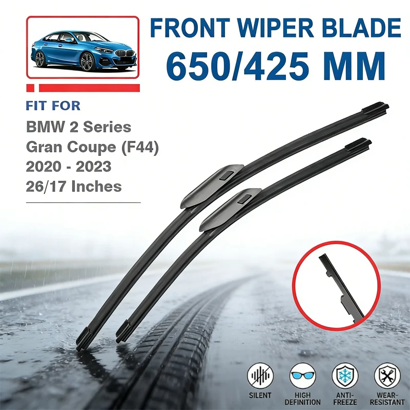 

For BMW 2 Series Gran Coupe F44 2020-2023 Front Windscreen Wiper Blades - 26"+17" Windshield Car Window Parts 2022 2021