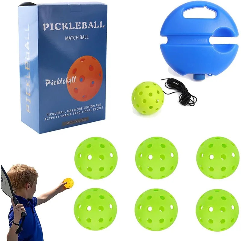 

Pickleball 6 Pieces Set Professional Portable Pickleball Replacement 40 Holes Practise Assorted Kit Birthday Gift Rose