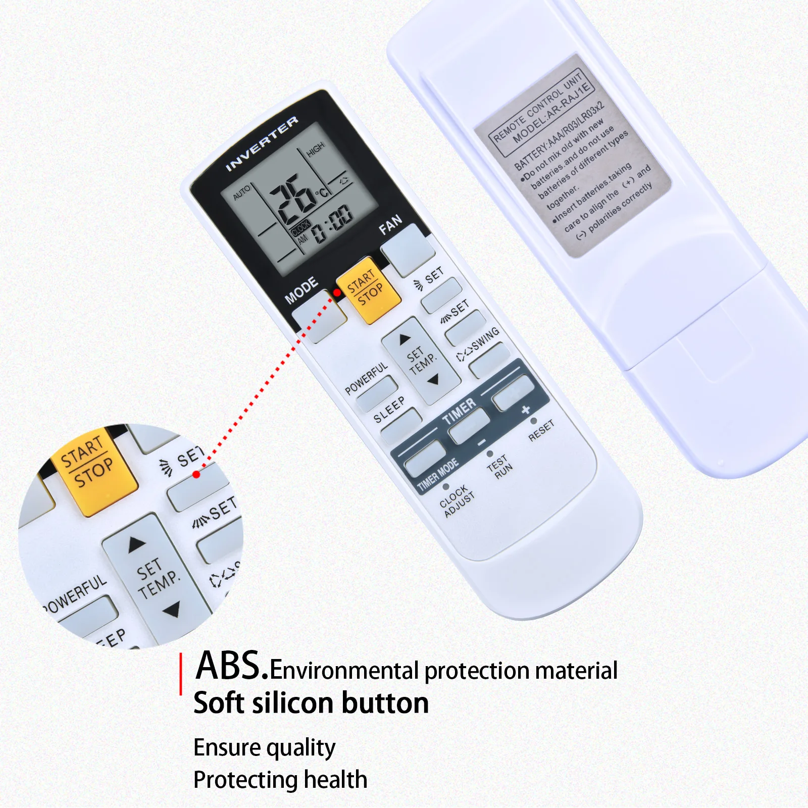 รีโมทคอนโทรลปรับเครื่องปรับอากาศแบบสากลสำหรับ AR-RAH1U AR-RAJ1E ฟูจิตสึ AR-RAH2E AR-RAH1E AR-RY13 AR-RY3 RY13 AR