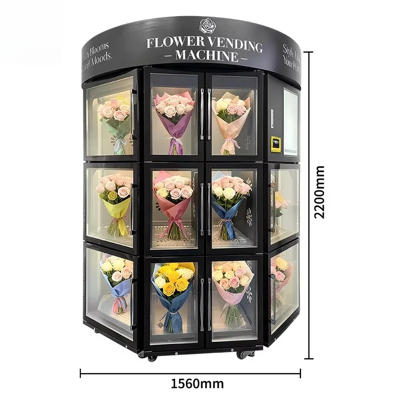Customized Intelligent Cooling Flower Vending Machine for Outdoor Use CE Certified with Your Logo
