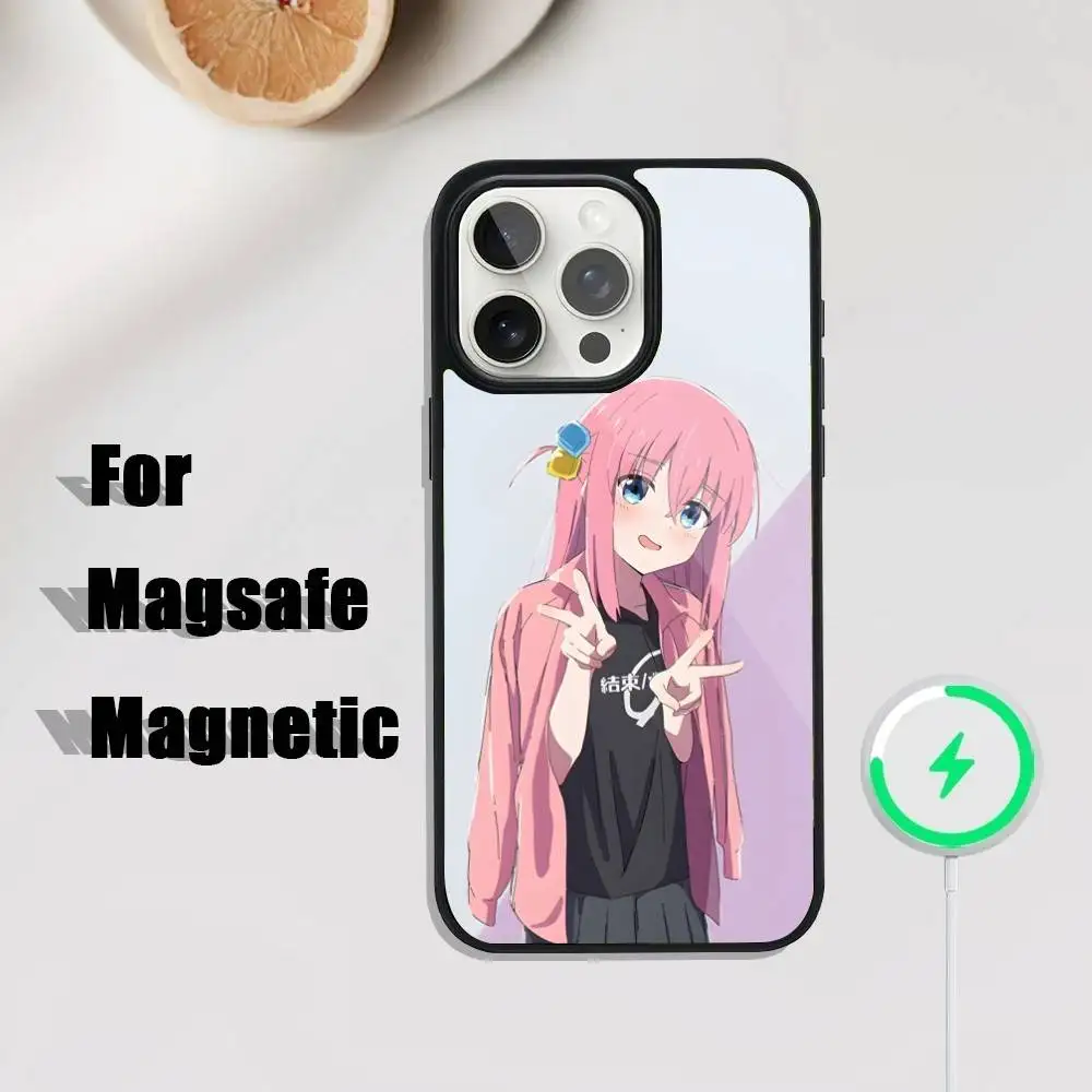 حافظة هاتف B-Bocchi-the-Rock أنيمي لهاتف iPhone 17,16,15,14,13,12,11,Pro,Max,Plus,Mini,SE4,E شحن لاسلكي Magsafe مغناطيسي