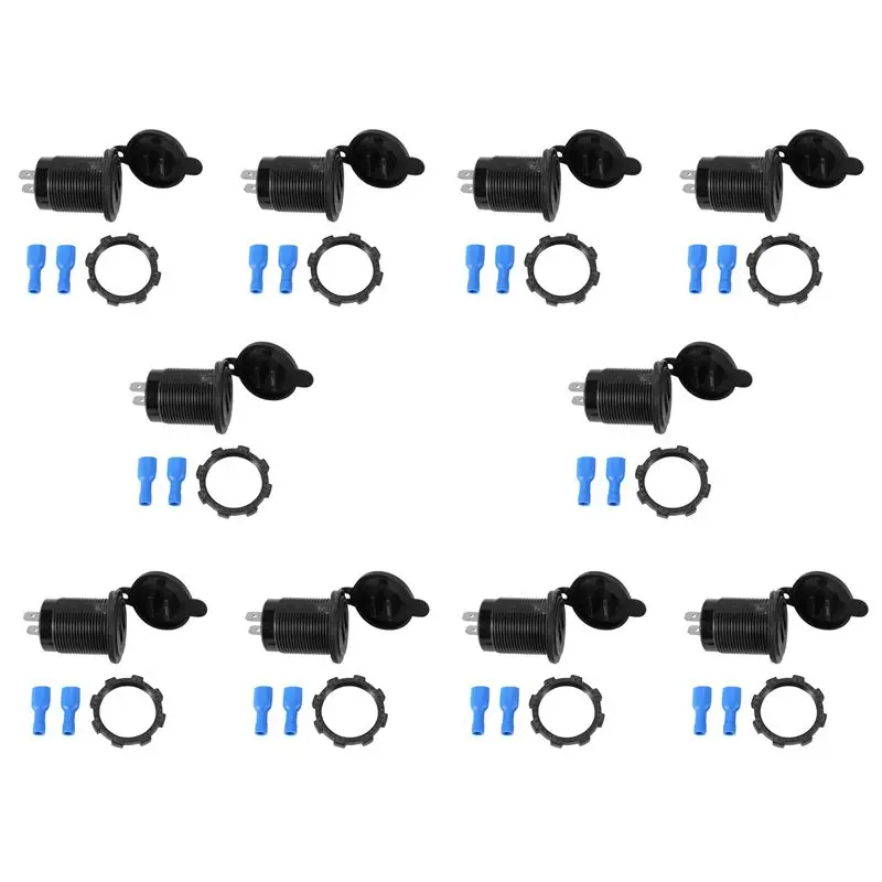 10X 5V 4.8A Dual Usb Socket Adapter Power Socket For 12V 24V Car Ship Rv
