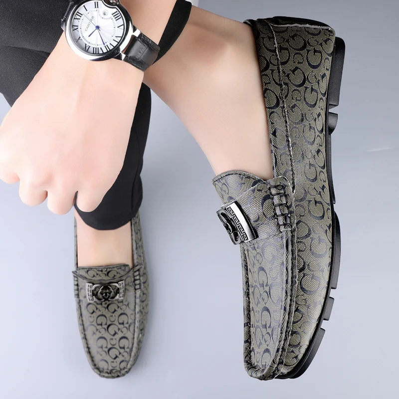 

Модная повседневная детская обувь в корейском стиле, туфли-бобы из натуральной кожи, обувь для ленивых с полиуретановой подошвой и сетчатой подкладкой для детей