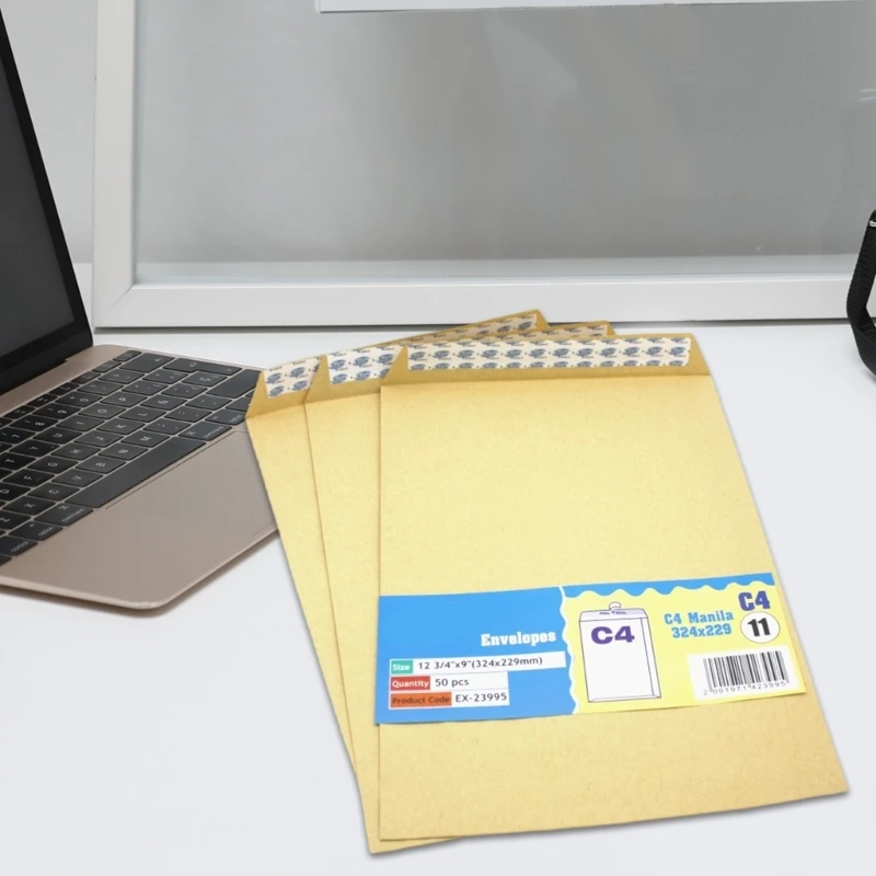50x Krafts Paper Envelope Skylines Envelope Self-Adhesive Envelopes Letter Envelope Brown Mailing Bag For Office Dropshipping