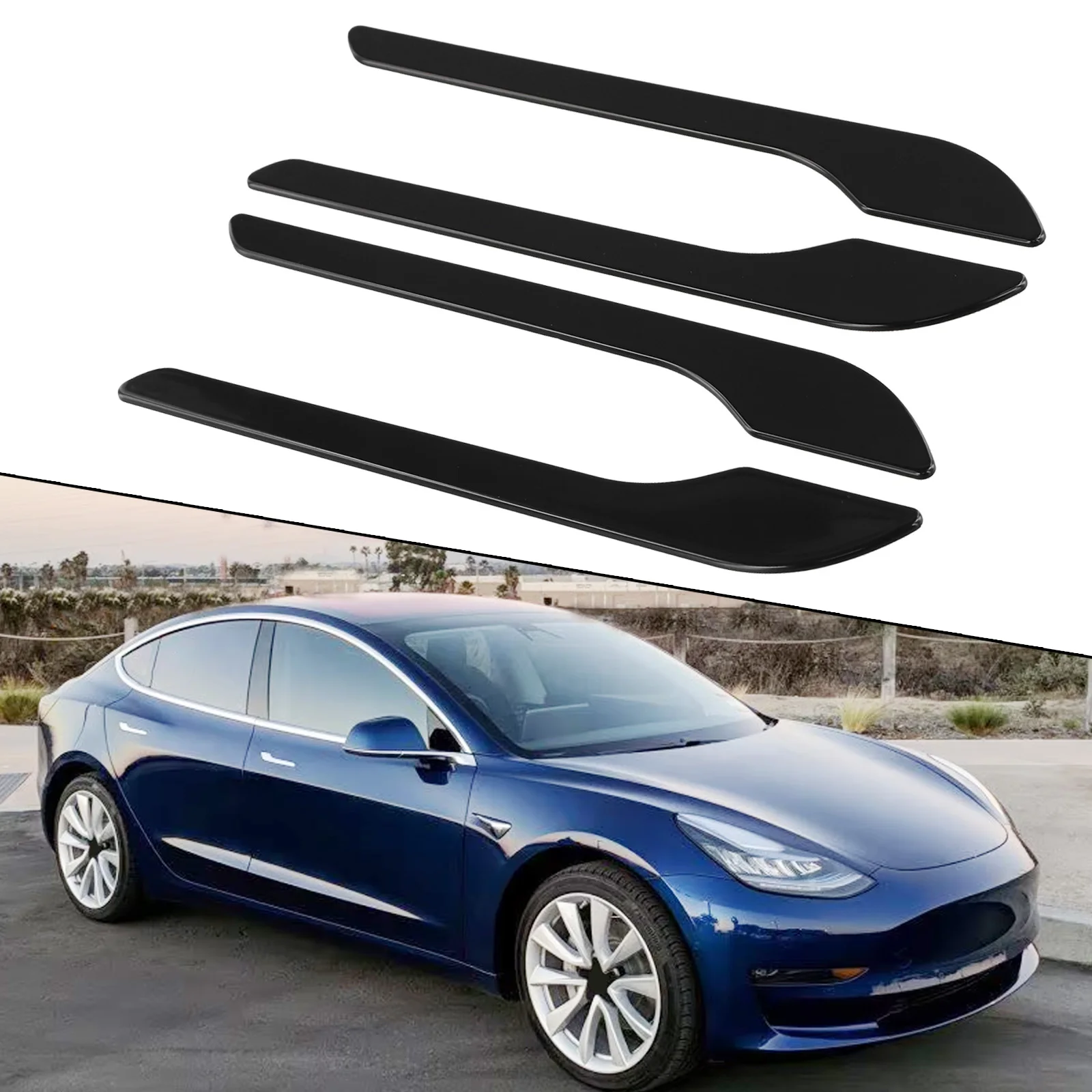 

Car Accessories Enhancements Door Handle Stickers ABS Trim Kit Custom Fit Design No Drilling Required For TESLA Model Y