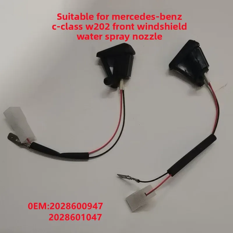 Heated Windshield Washer Nozzles Compatible with Mercedes-Benz C-Class W202, Part Numbers 2028600947, 2028601047