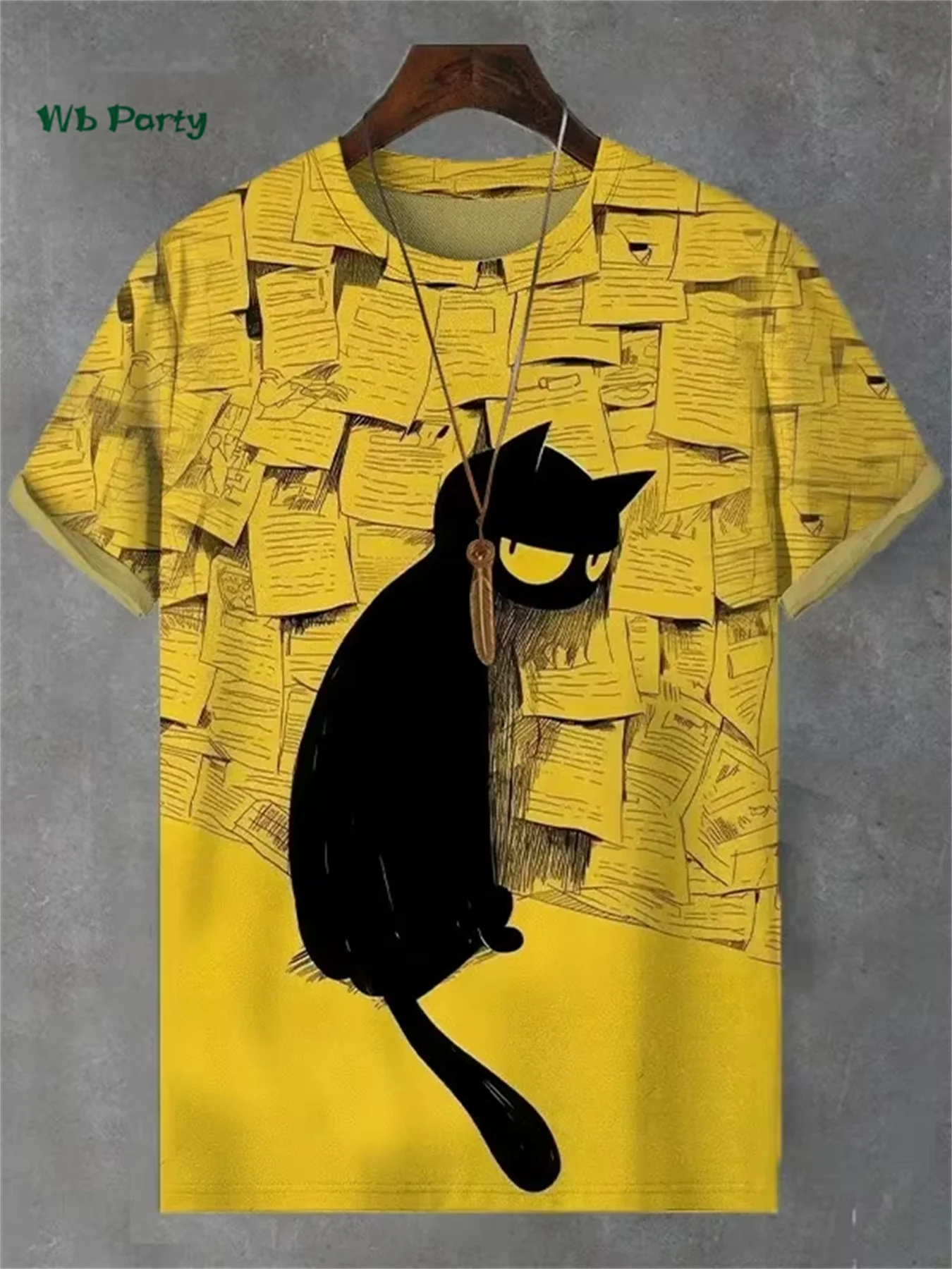 الرجال مضحك تي شيرت مطبوع ثلاثية الأبعاد الحيوان القط مطبوعة قصيرة الأكمام قميص المتضخم عادية ملابس الحفلات الصيف في الهواء الطلق ملابس للرجال #3