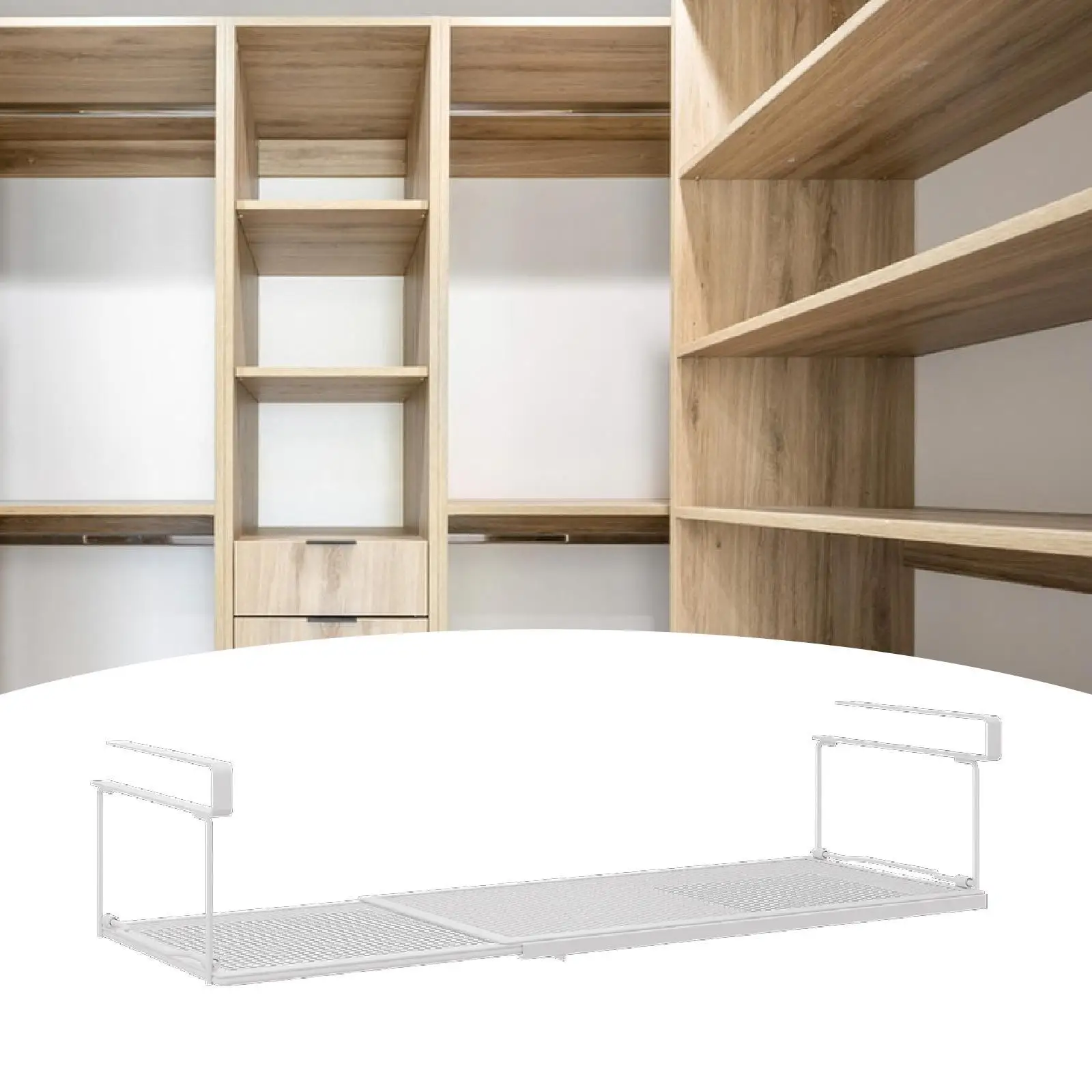 

Under Shelf Storage Basket Expandable Carbon Steel Kitchen Cabinet Organizer Shelf for Office Pantry