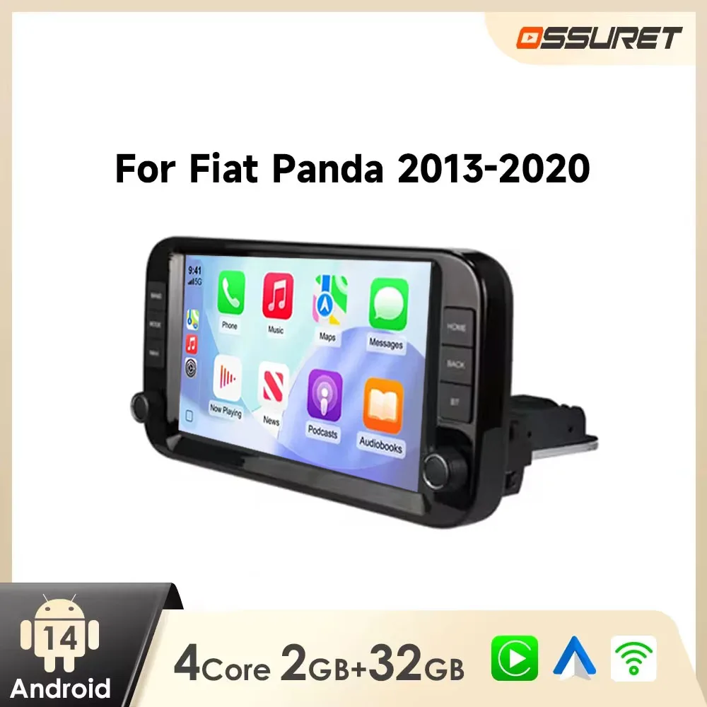 Android Autoradio Multimedia für Fiat Panda 2013-2020 Android Auto Audio CarPlay 1 DIN Intelligenter Bildschirm-Player GPS Stereo
