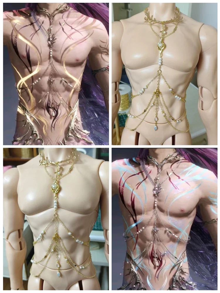 （Customize 30 Days）BJD DD SD MSD 1/3 uncle BJD/SD doll accessories gold silver body chain （1 point）