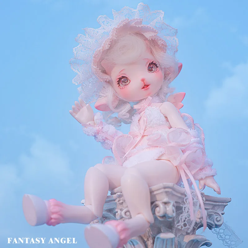 JOYBJD 1/6 Faun Fantasy Small Cute 25cm Sheep BJD with Magnet Wing and Tail Resin Ball Jointed Dolls