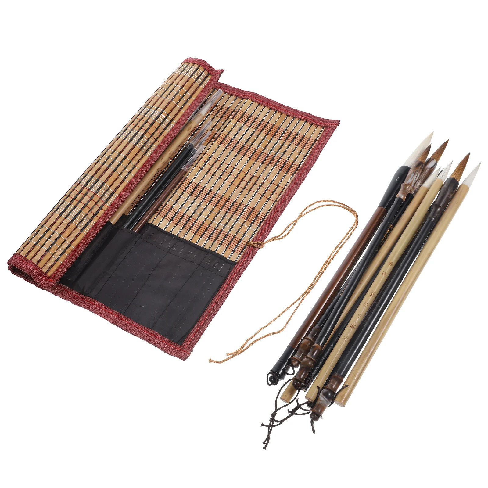 

1Set Wolf Hair Chinese Calligraphy Brush Traditional Wood Handle Calligraphy Pen Set for Painting Writing Drawing Beginner Art