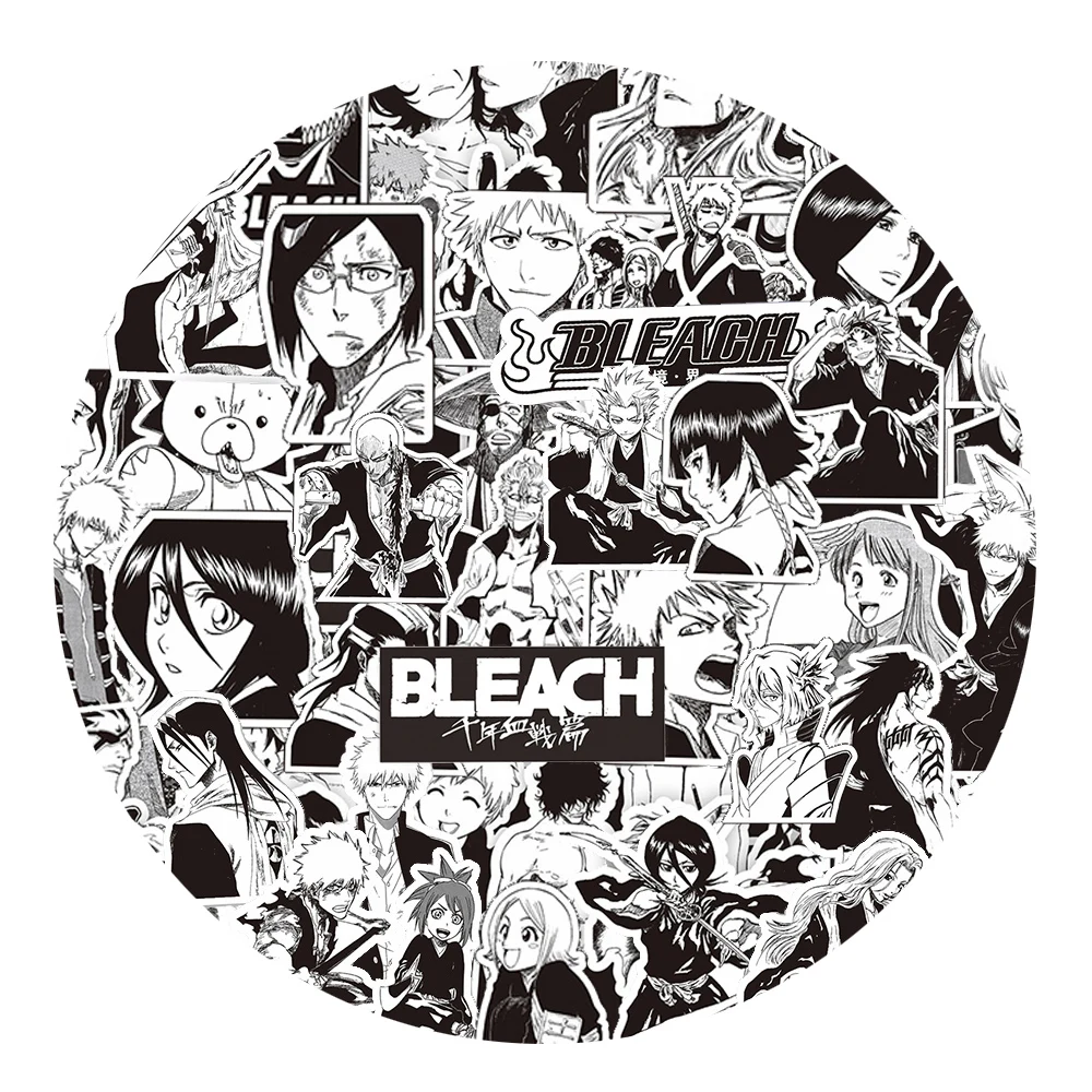 10/30/75pcs Japan BLEACH Anime Stickers Black White Cartoon Decal DIY Notebook Helmet Phone Car Cool Waterproof Graffiti Sticker