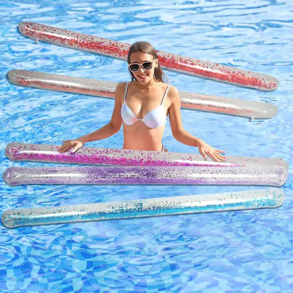 

Water Sports Inflatable Pool Noodle With Coloured Glitter PVC Glitter Floats Swimming Pool Lake Inflatable Pool Floats