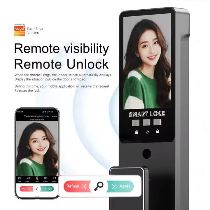 July003 Smart Digital Fingerprint Lock Automatic Biometric Lock Ic Card Wifi App Combination Home Security Door Lock