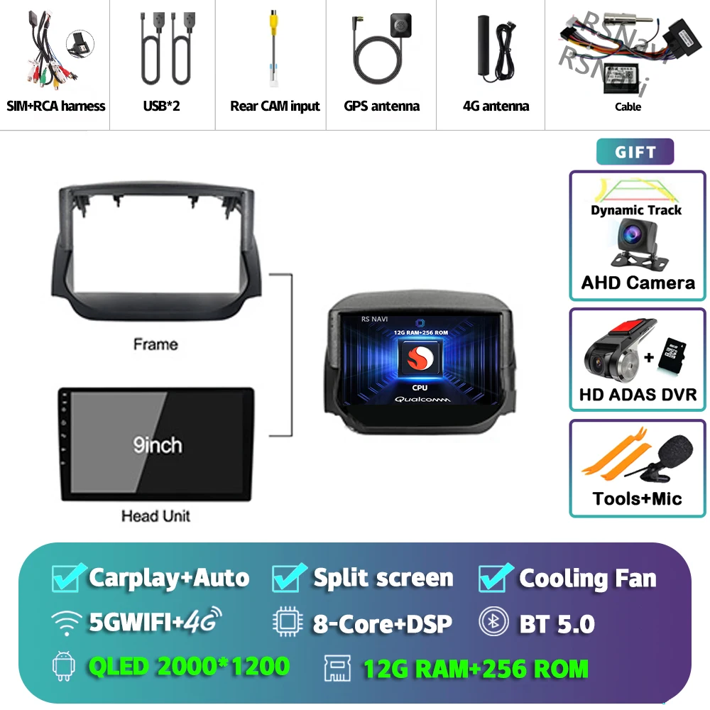 Android 15 Carplay Auto 2 K Scherm Autoradio Multimedia Speler Voor Ford Ecosport 2013-2017 DSP 2din autoradio Stereo Qualcomm