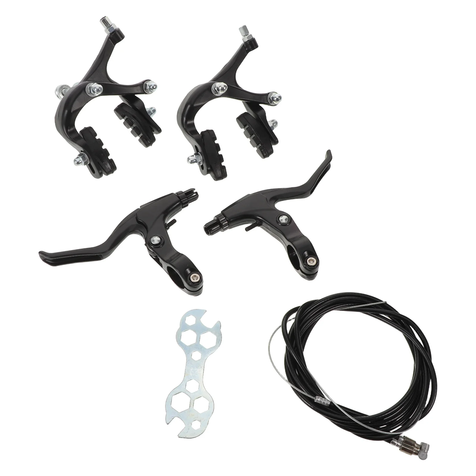 

1Set Universal Bike Brake Set Complete Hydraulic Disc Brakes with Aluminum Alloy Levers for Mountain Road Bikes Mechanical Front