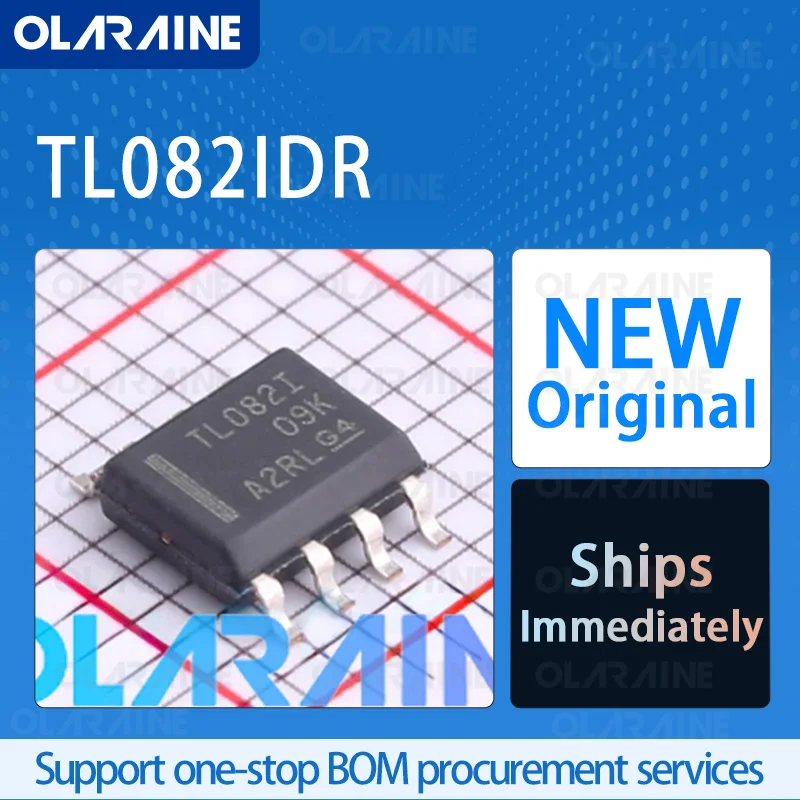 

10/50/100Pcs TL082IDR SOIC-8 original ic chip Operational amplifiers RoHS 2 Channel SR -13 V/us Vos - 6 mV Ib - 200 pA