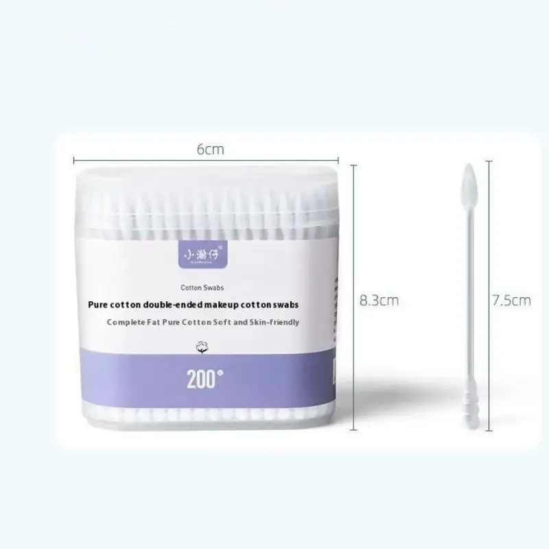 100/200Pcs Double Head Multi-purpose Fluorescent Agent Free Cleaning Tampons Cotton Buds Baby Nursing Supplies Baby Cotton Swab