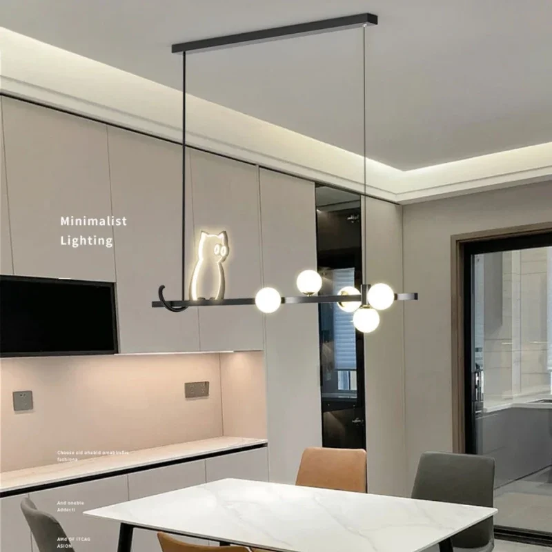 SANDYHA Nordic Kreative Kätzchen Kronleuchter Aluminium Neue Anhänger Lampe für Wohnzimmer Esszimmer Tisch Wohnkultur Leuchten