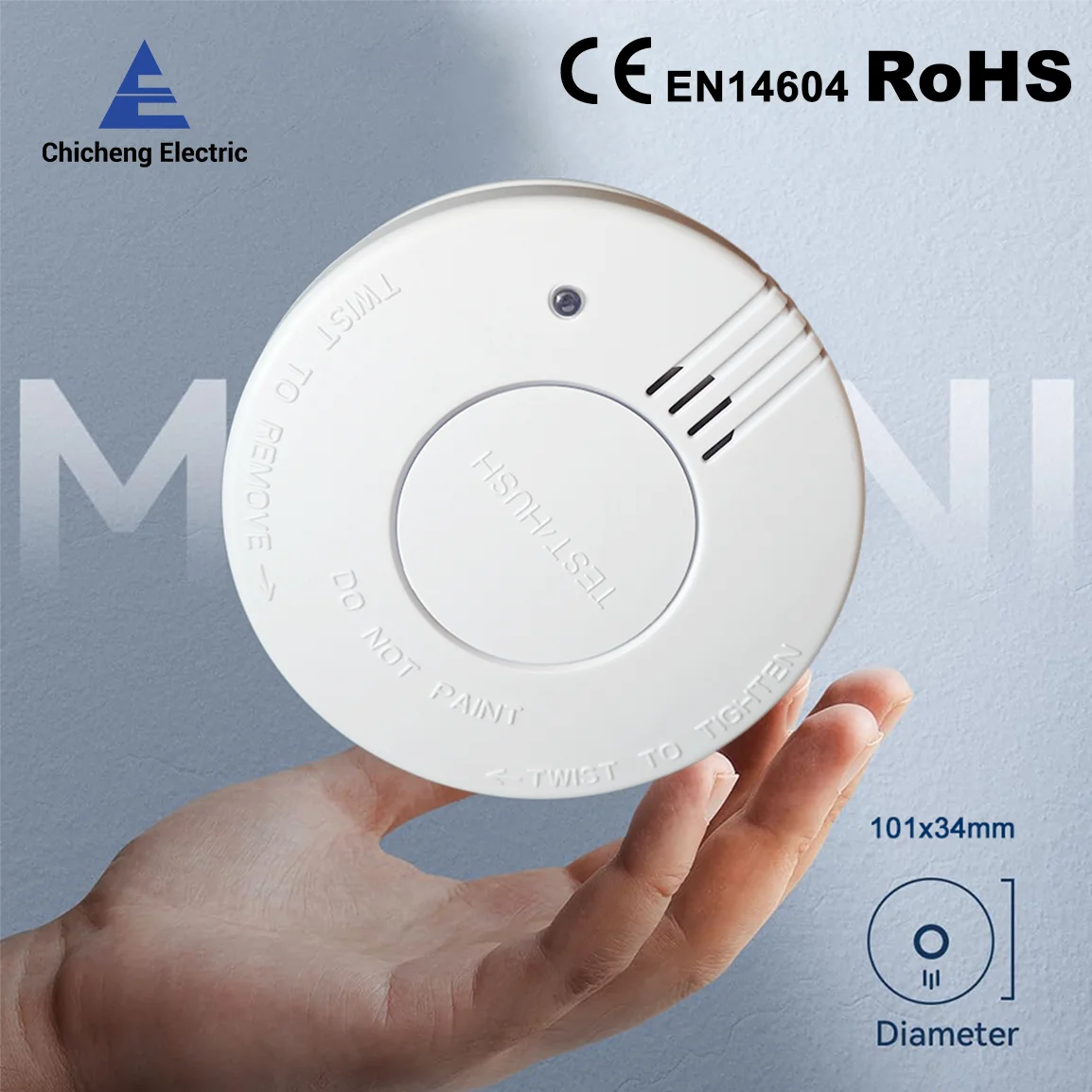 

Smoke Detector 9V replaceable Battery Smoke and Fire alarm smoke sensor Low Battery beep For Kitchen Bedroom Office CE EN14604