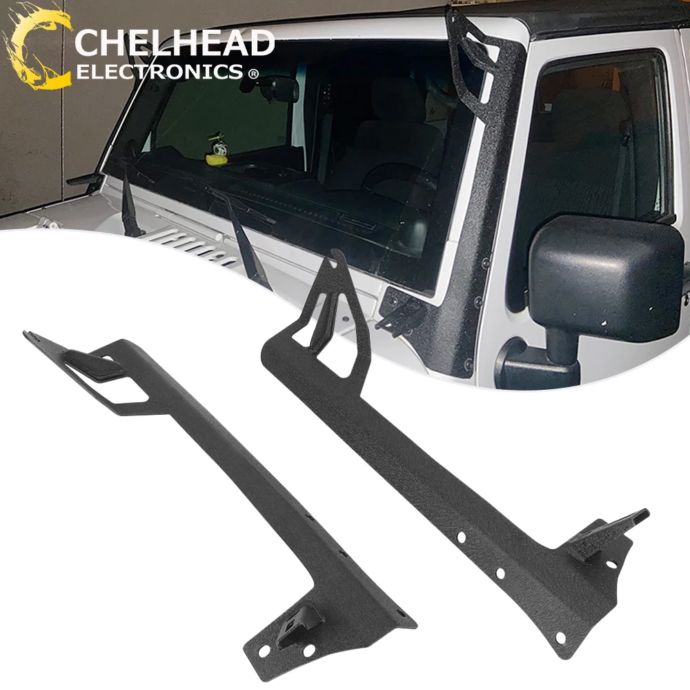 

50inch 52inch LED Light Bar Upper Windshield Bracket A-pillar Pods Work Lights Mount Holder for Jeep Wrangler JK 2007-2018