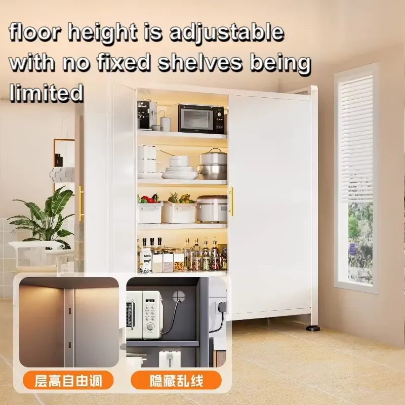 Kitchen shelves, floor-to-ceiling multi-layer wall-mounted lockers, carbon steel multi-function