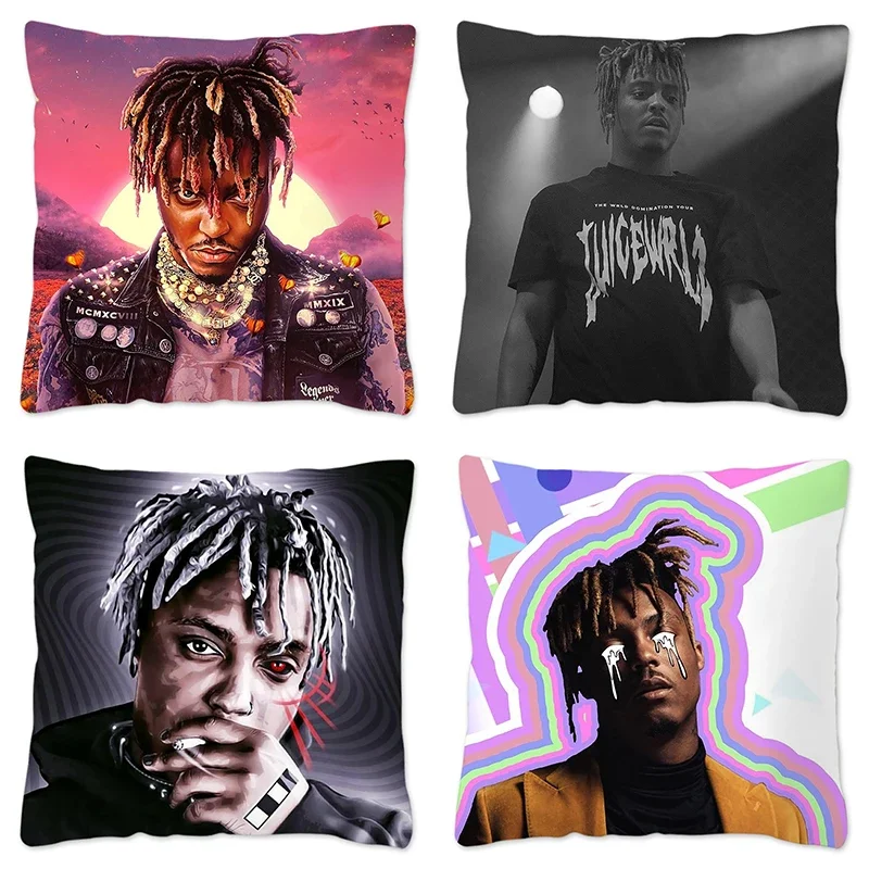 Rapper JUICE WRLD Pillow Case Home Decorative Hip Hop Cushion Cover for Sofa Livingroom Throw Pillow Cover 100% Polyester Hogar