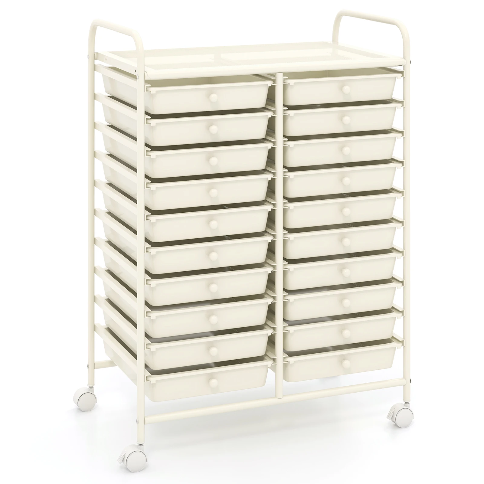 20 Drawers Rolling Storage Cart Art Craft Organizer on Wheels Multipurpose