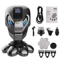 5 IN 1 4D Men Rechargeable Bald Head Electric Shaver 7 Floating Cutter Beard Nose Ear Hair Trimmer Men Facial Cleaning Brush