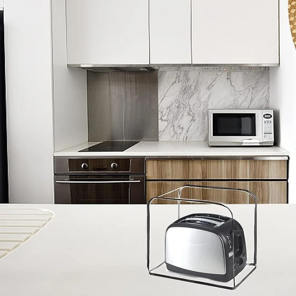 1PC Bread Maker Cover 30*20*21cm PVC Transparent Covering Toaster Dust Cover Bread Machine Small Toasters Oven Covers Parts